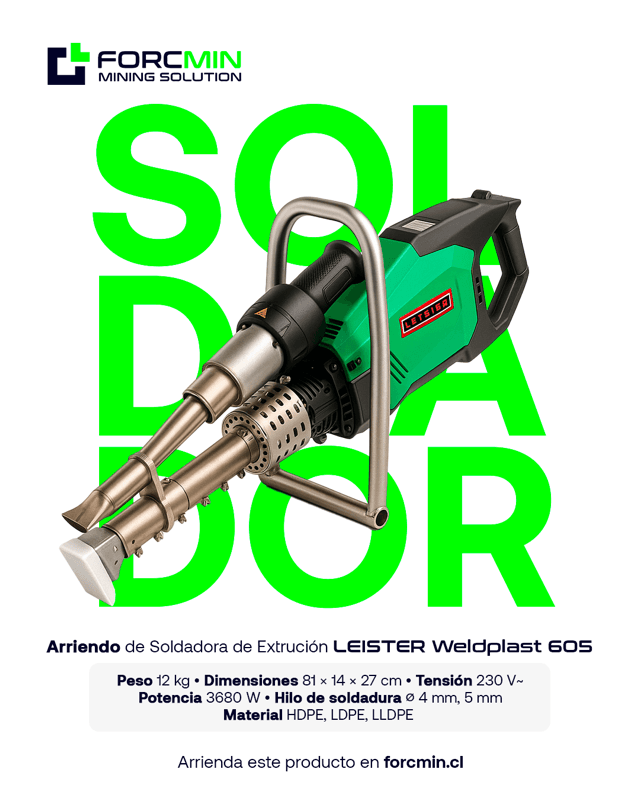 Diseño campaña Forcmin Mining Solution soldadora extrusión LEISTER minería Chile - Muller y Pérez